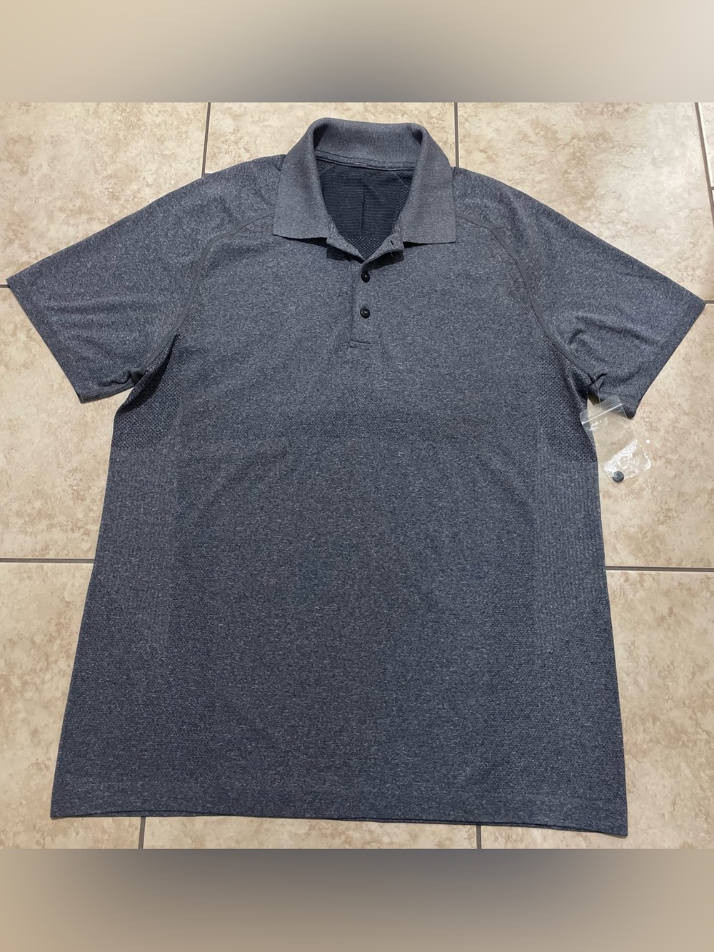 Lululemon Men's Gray Polo Shirt Size L